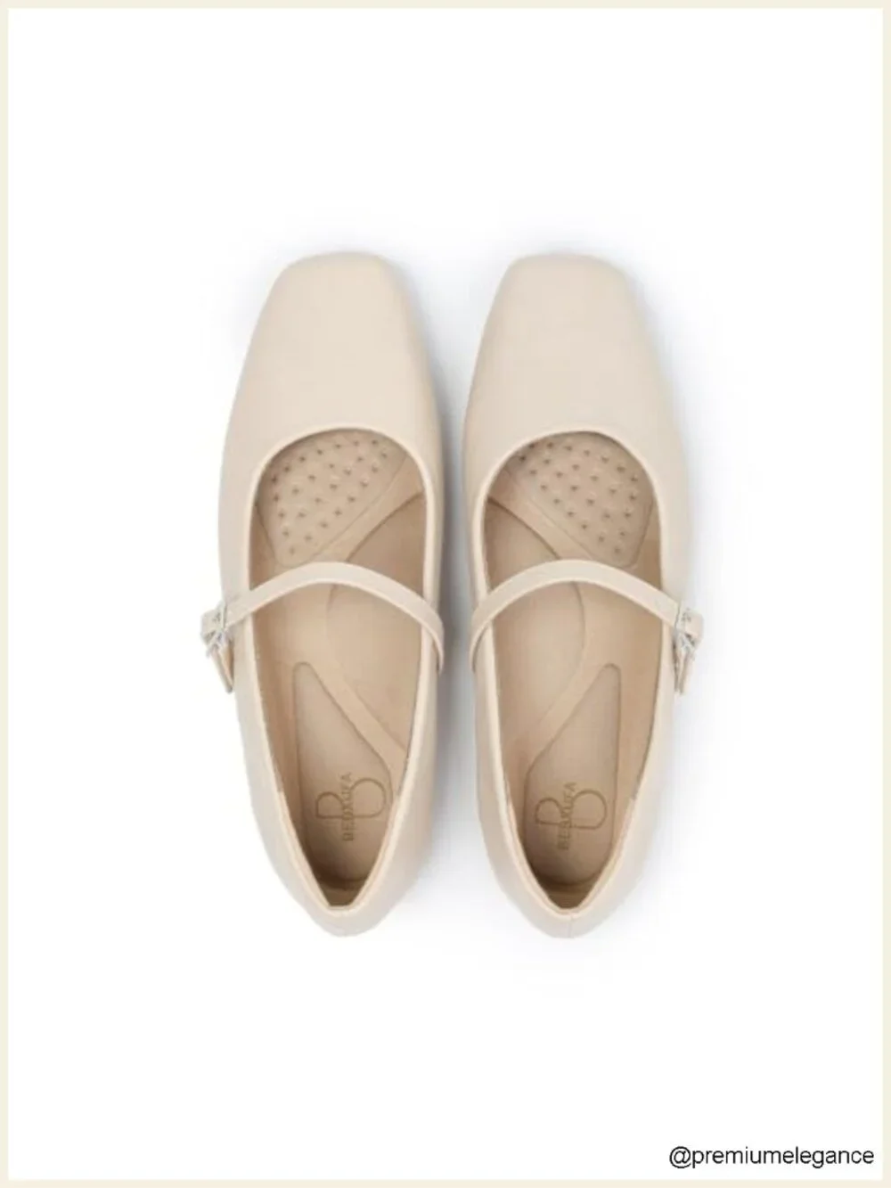 Women's Square Toe Mary Jane Ballet Flats Adjustable Strap Soft Faux Leather